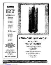 Kenmore Survivor 449.310310 Owner's Manual