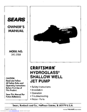 Craftsman HYDROGLASS 390.2508 Owner's Manual