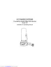 EcoWater EcoWater CWF Installation And Operating Manual
