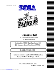 Sega ROYAL RUMBLE 999-1117 Installation & Service Manual