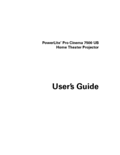 Seiko POWERLITE 7500 UB User Manual
