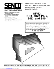 Senco SN3 Operating Instructions Manual