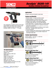 Senco DuraSpin DS205-14V Specification Sheet