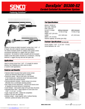 Senco DuraSpin DS300-S2 Specification Sheet