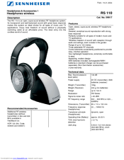 Sennheiser 9917 Specifications