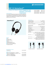 Sennheiser HDC 55 Specifications