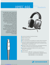 Sennheiser HMEC 466 Specification Sheet