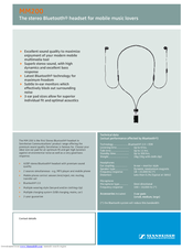 Sennheiser MM 200 Specifications