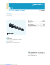 Sennheiser E 903 Technical Data