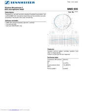 Sennheiser MMD 935 Specification