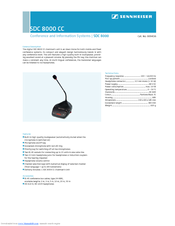 Sennheiser SDC 8000 CC Specification