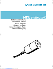 Sennheiser MKE PLATINUM-C - 03-07 Instructions For Use Manual
