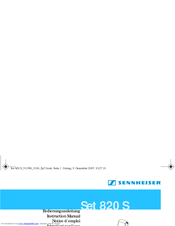 Sennheiser Set 820s Instruction Manual