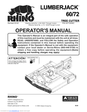 RHINO LUMBERJACK 60/72 Operator's Manual