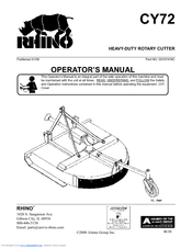 Servis-Rhino CY72 Operator's Manual
