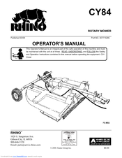 RHINO CY84 Operator's Manual