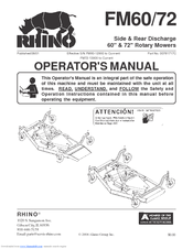 RHINO FM72 Operator's Manual