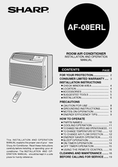 Sharp AF-08ERL Installation And Operation Manual