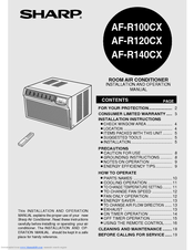 Sharp AF-R100CX Installation And Operation Manual