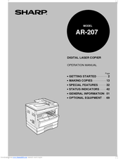 Sharp AR-207 Operation Manual