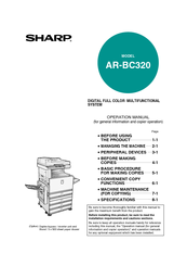 Sharp AR-BC320 Operation Manual
