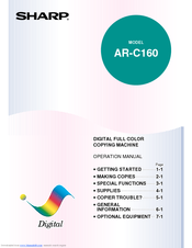 Sharp AR-C160 Operation Manual