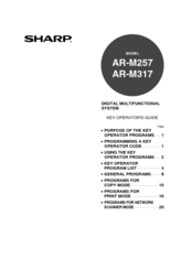 Sharp AR-M257 - Digital Imager B/W Laser Key Operator's Manual