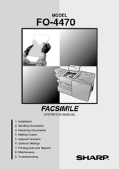 Sharp 4470 - FO B/W Laser Facsimile Operation Manual