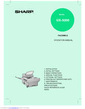 Sharp UX-5000 Facsimile Operation Manual