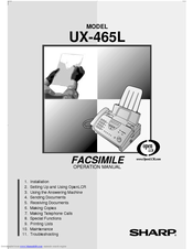 Sharp UX-465L Operation Manual