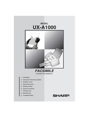 Sharp A1000 - B/W Inkjet - Fax Operation Manual