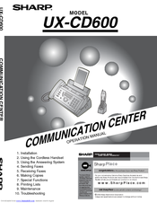 Sharp CD600 - B/W - Fax Operation Manual