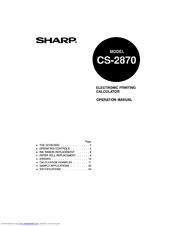 Sharp CS-2870 Operation Manual
