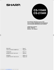 Sharp CS2194H - 12-Digit Desktop Display Calculator Operation Manual