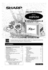 Sharp XFlat 20F650 Operation Manual