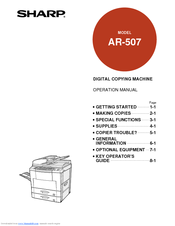 Sharp AR-507 Operation Manual