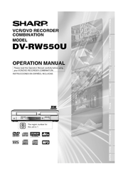 Sharp DV-RW550U Operation Manual