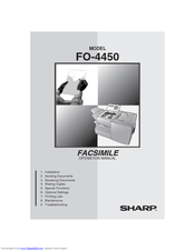 Sharp FO-4450 Facsimile Operation Manual