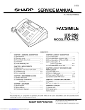 Sharp UX-258 Service Manual