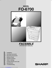 Sharp FO-6700 Operation Manual