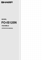 Sharp Image Sender FO-IS125N Operation Manual