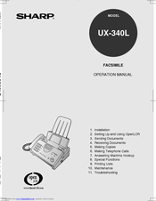 Sharp 340L - UX B/W Thermal Transfer Operation Manual
