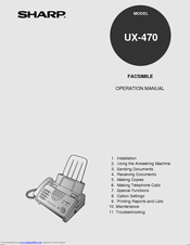 Sharp UX-470 Operation Manual