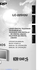 Sharp Aquos LC 22SV2U Operation Manual