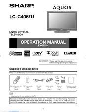 Sharp Aquos LC C4067U Operation Manual