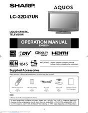 Sharp AQUOS LC-32D47UN Operation Manual