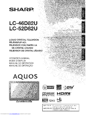 Sharp Aquos LC-52D82U Operation Manual