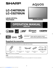 Sharp AQUOS LC-C52700UN Operation Manual