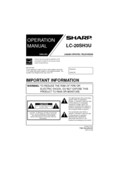 Sharp LC20SH3U - Flat-Panel LCD TV Operation Manual