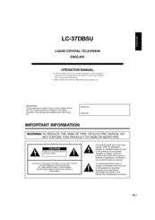 Sharp LC-37DB5U Operation Manual